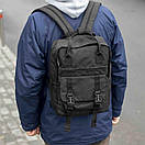 Міський рюкзак сумка URBAN чорний тканинний з ручками на 13 літрів Практичний Повсякденний ранець, фото 2