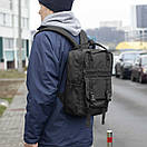 Міський рюкзак сумка URBAN чорний тканинний з ручками на 13 літрів Практичний Повсякденний ранець, фото 4