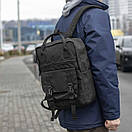 Міський рюкзак сумка URBAN чорний тканинний з ручками на 13 літрів Практичний Повсякденний ранець, фото 5