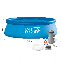 Intex Easy Set басейн 396×84 см з фільтром 28142 - надувний круглий, об'єм 7290 л, для сім'ї та дачі, фото 4