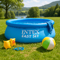 Intex Easy Set басейн 396×84 см з фільтром 28142 - надувний круглий, об'єм 7290 л, для сім'ї та дачі, фото 10