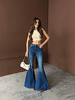 Джинси жіночі кльош від коліна сині турецькі