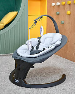 Дитячий заколисувальний центр підлогові електро гойдалки на пульті керування El Camino ME 1175 SOUL Темно-сірий