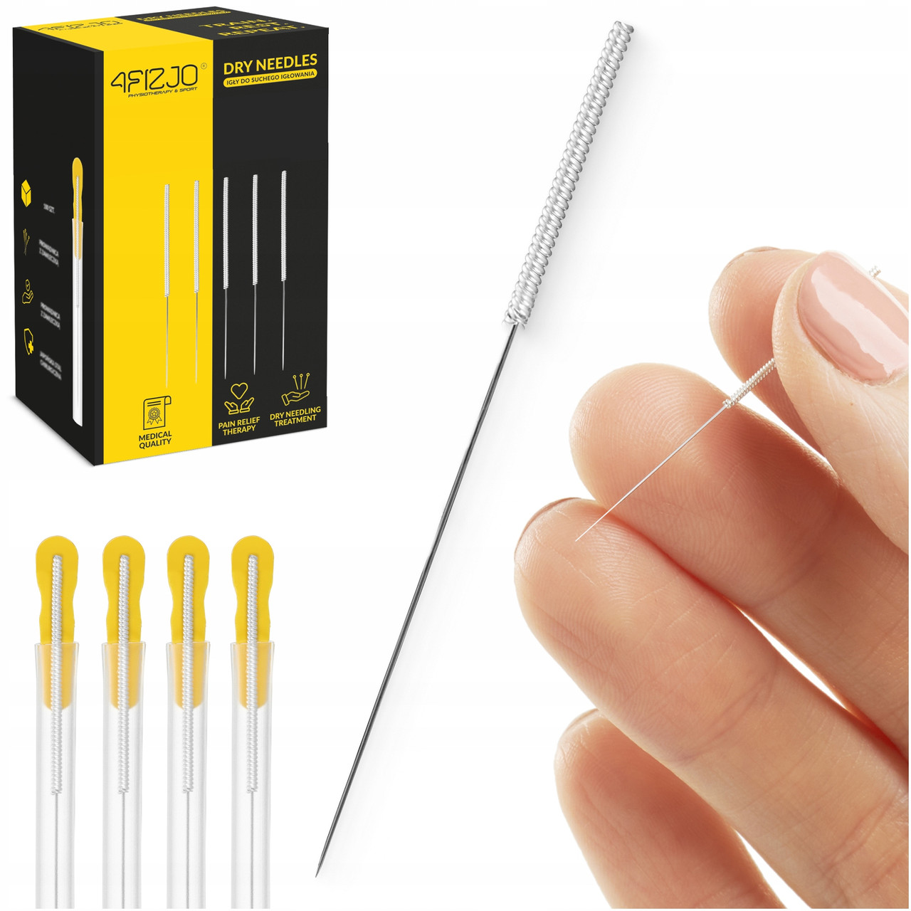 Голки акупунктурні 4FIZJO 0.3 х 50 мм з напрямною 100 шт 4FJ0551 Poland