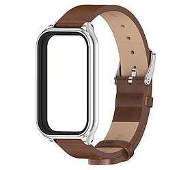 Шкіряний ремінець Mijobs для фітнес браслета Xiaomi Smart Band 9 Active - Brown
