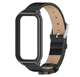 Шкіряний ремінець Mijobs для фітнес браслета Xiaomi Smart Band 9 Active - Black
