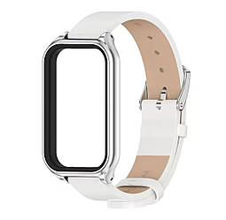 Шкіряний ремінець Mijobs для фітнес браслета Xiaomi Smart Band 9 Active - White