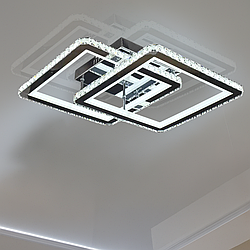 Led люстра з кристалами SVET 160W до 25 кв.м колір Хром SY-19381/2 CR