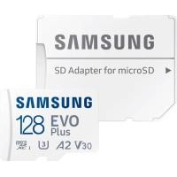 Карта пам'яті Samsung 128 GB microSDXC Class 10 UHS-I U3 V30 A2 EVO Plus+SD Adapte (MC128SA\/EU)