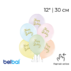Принт 167 BELBAL-ББ 12" Happy Birthday — макарун