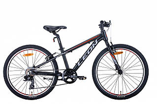 Велосипед підлітковий Leon JUNIOR Vbr (2021) 24"-12" чорний