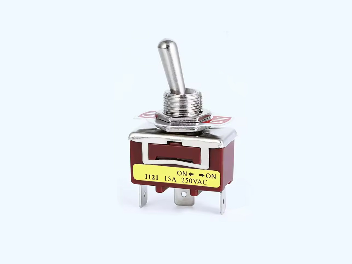 Тумблер 3 pin (роз'єм під маму, серебро) 2 положення. E-TEN 15A 250V AC ON-ON з фіксацією, фото 1