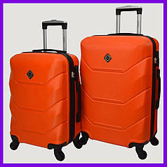 Валіза Комплект 2 шт середній і великий Bonro 2019 оранжевий ABS-пластик з висувною ручкою та кодовим замком