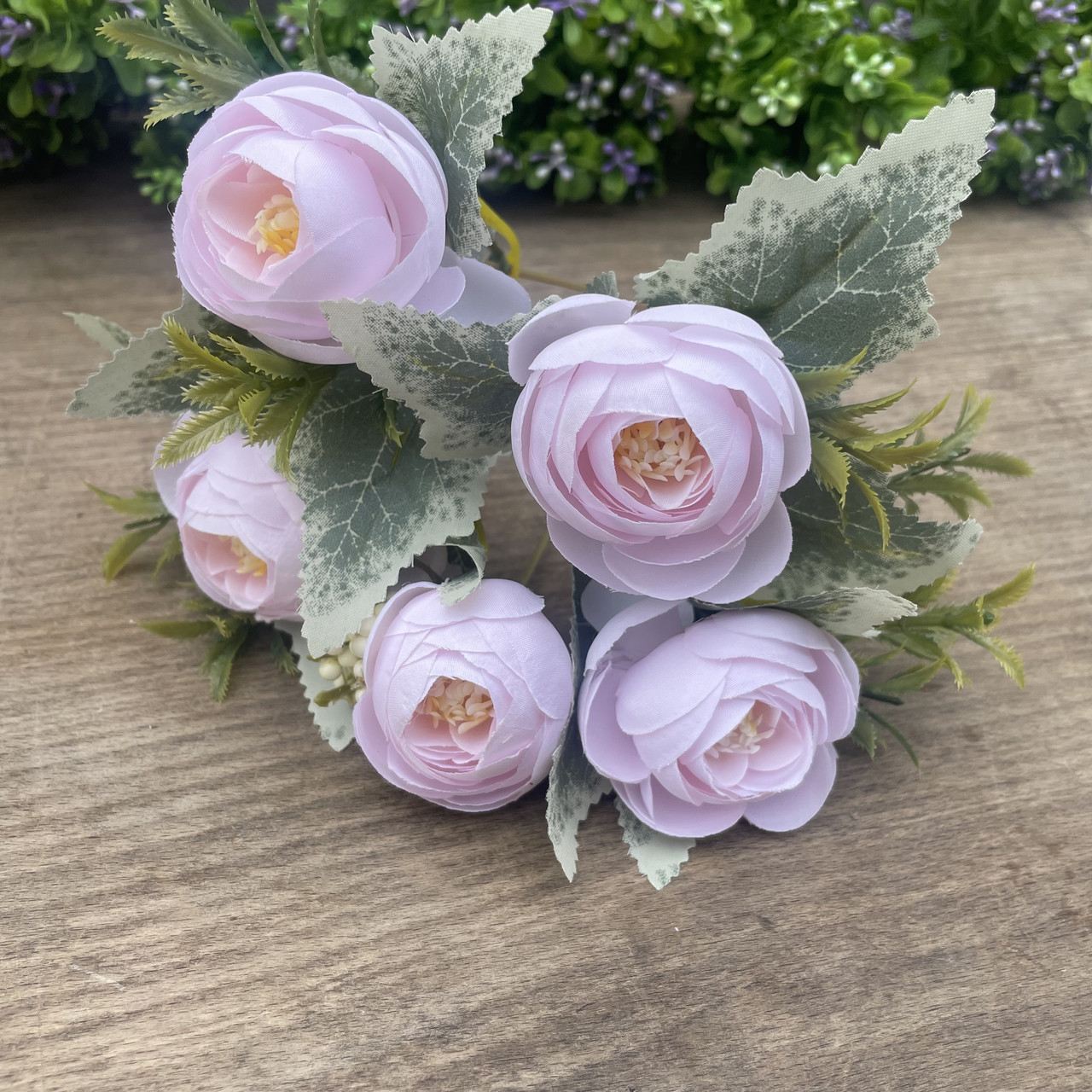 Штучні квіти Букет півонії камелія, лютики, рананкулюс 30 см ніжно-рожевий, фото 1