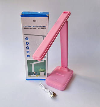 Настільна акумуляторна світлодіодна LED-лампа 199B USB 5V рожевий