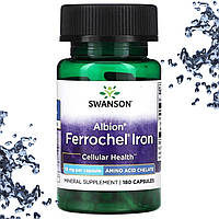 Залізо Swanson Albion Ferrochel Iron 18 мг 180 капсул