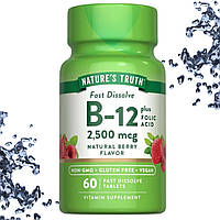 Nature's Truth B-12 2500 мкг plus Folic Acid Ягідний смак, 60 таблеток (В-12 + Фолієва кислота)