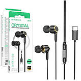 Навушники дротові з конектором USB-C BOROFONE BM90 TYPE-C штекер чорні, фото 4