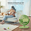 Вентилятор настільний 4.5вт 5 швидкості LED-підсвічування Z501 салатовий, фото 9