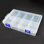 Контейнер для зберігання фурнітури та бісеру з кришкою та 8 відділеннями, Органайзер для дрібних деталей та Ардуїно, фото 10