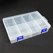 Контейнер для зберігання фурнітури та бісеру з кришкою та 8 відділеннями, Органайзер для дрібних деталей та Ардуїно, фото 8