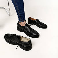 Оксфорди туфлі жіночі з натуральної шкіри черного цвета Style Shoes”, фото 3