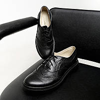 Оксфорди туфлі жіночі з натуральної шкіри черного цвета Style Shoes”, фото 4