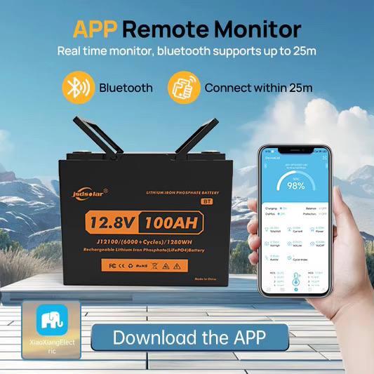 Акумулятор літій залізо фосфатний LIFePO4,12.8V,100A Jsdsolar J12100 для резервного живлення, фото 1