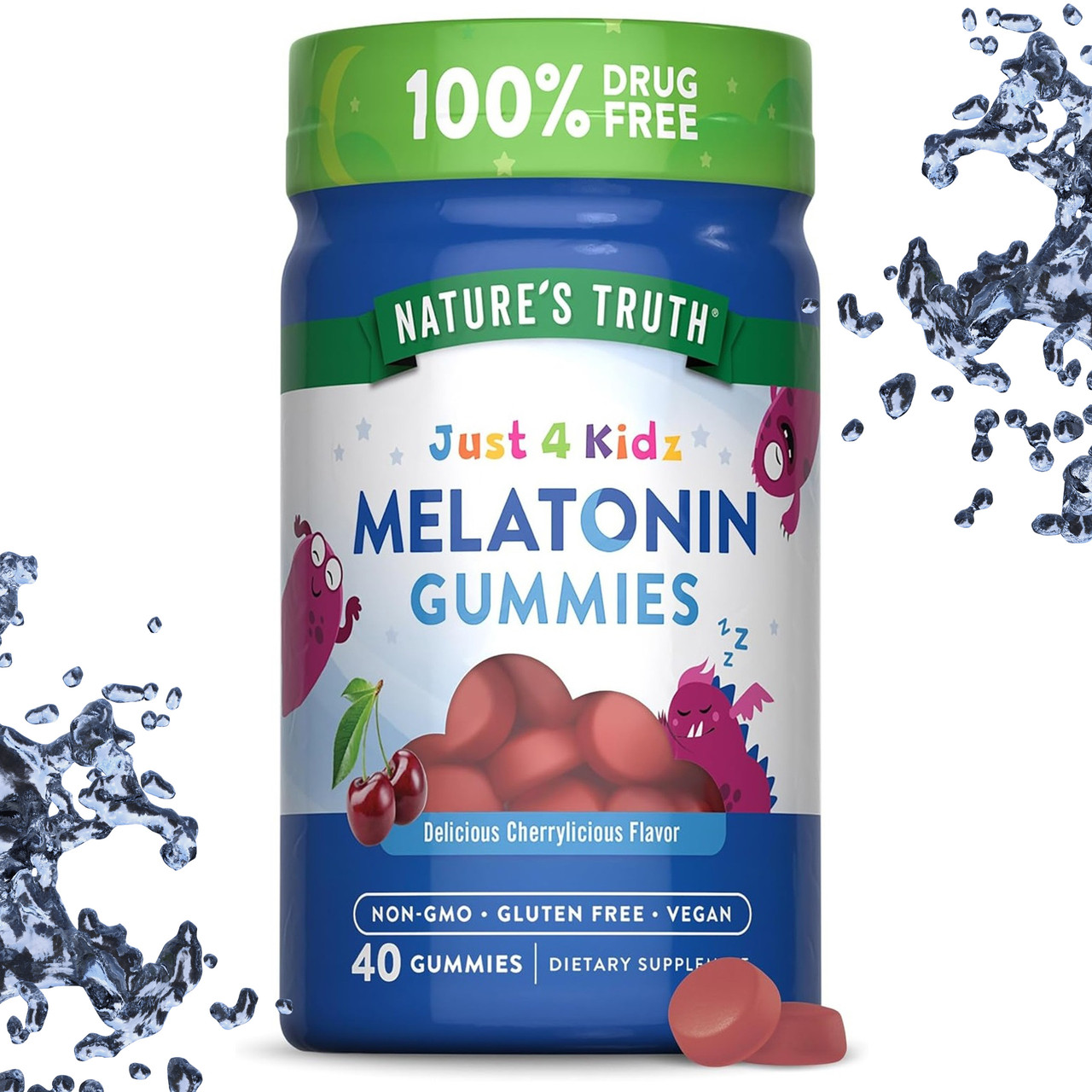 Мелатонін для дітей 2+ Nature's Truth Just 4 Kidz Sleep Melatonin Gummies Вишневий смак, 40 жувательних цукерок