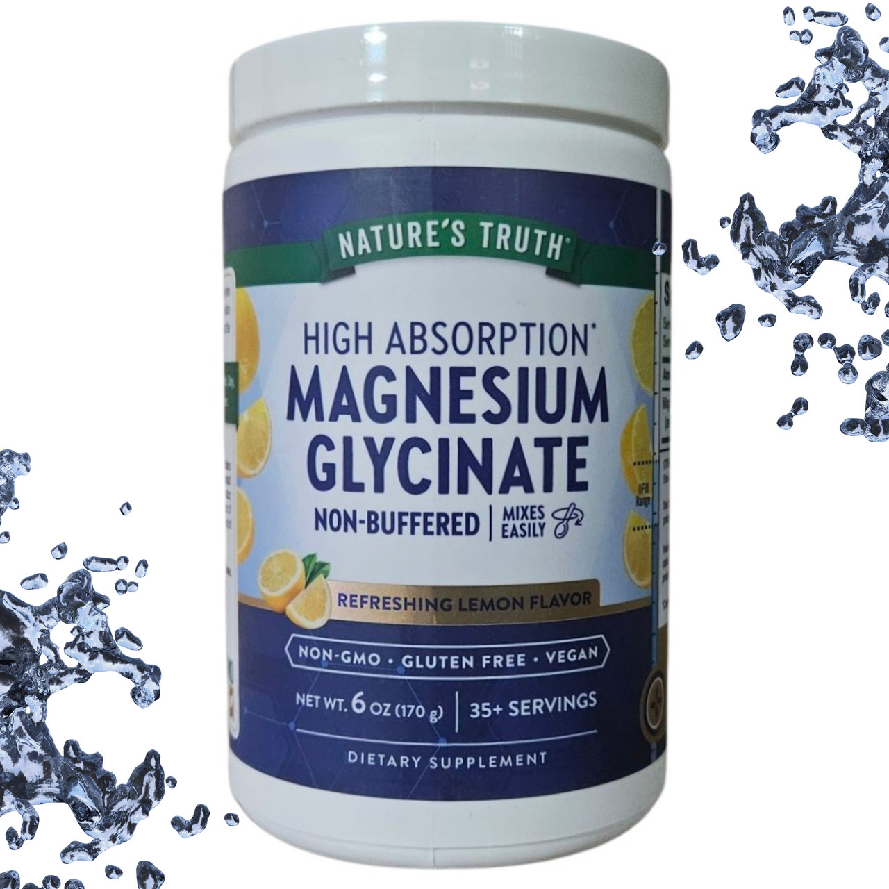 Магній Глюцинат Порошок Nature's Truth Magnesium Glycinate Powder Освіжаючий Лимонний смак, 35+ порцій, 170 г