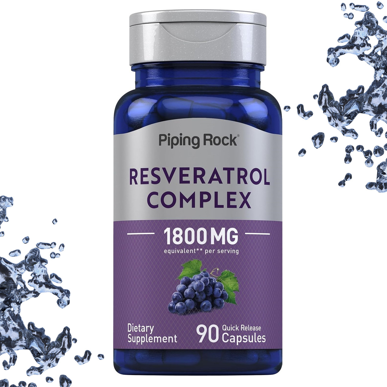 Ресвератрол Piping Rock Resveratrol Complex 1800 мг еквіваленті на порцію 90 капсул