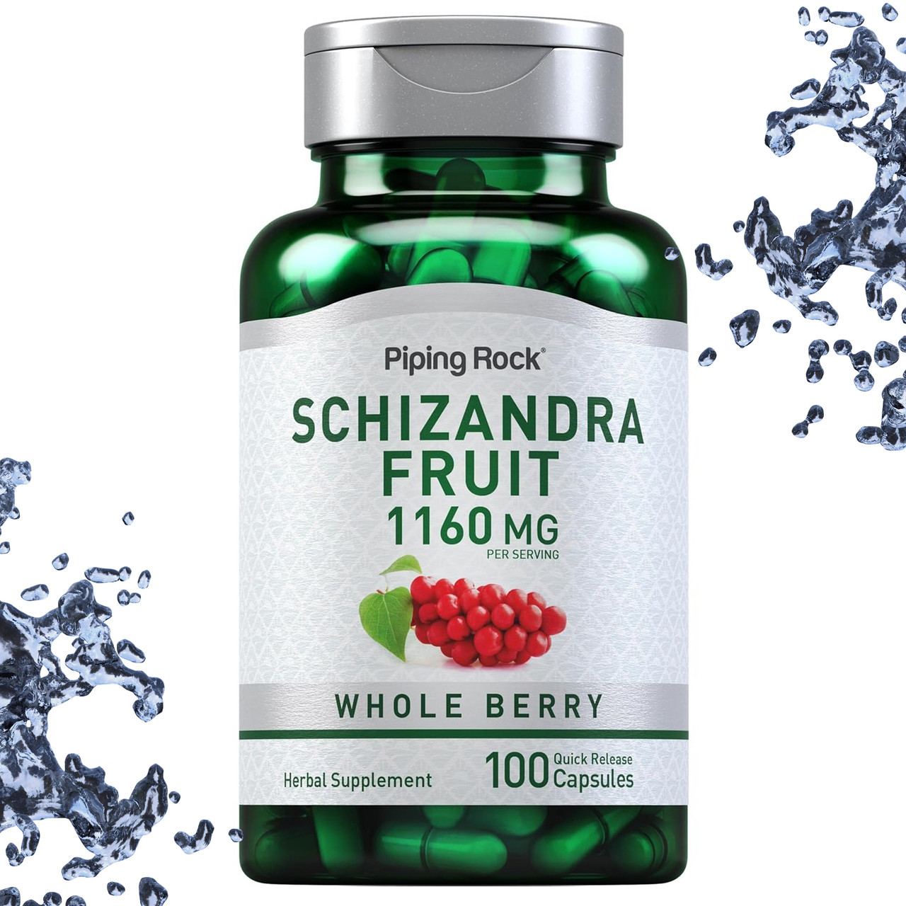 Piping Rock Schizandra Fruit 1160 мг на порцію Whole Berry 100 капсул (Шизандра, Лимонник)