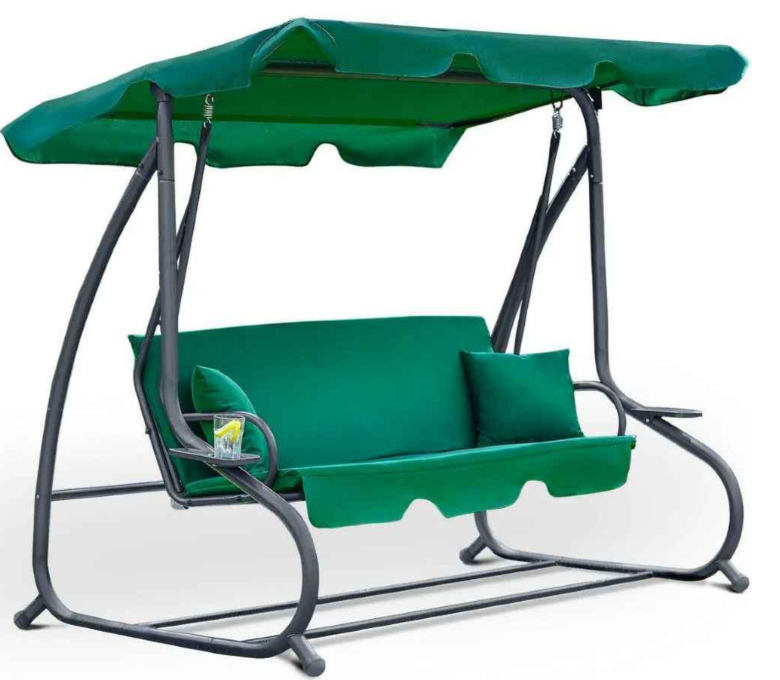 Велика гойдалка LEOBRO з подушками на 3 особи LEOBRO Luxury Green