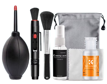 Набір для чищення оптики 6 позицій і рідина для чистки K&F Concept Lens Cleaner 20 мл