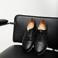 Туфлі броги жіночі із шкіри чорного кольору “Style Shoes”, фото 4