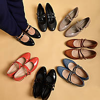 Туфлі жіночі в стилі Мері Джейн на підборах 4 см из лакової шкіри червоного кольору “Style Shoes”, фото 3