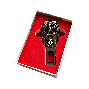 Заглушка – перехідник для ременів безпеки з логотипом Renault, нікель