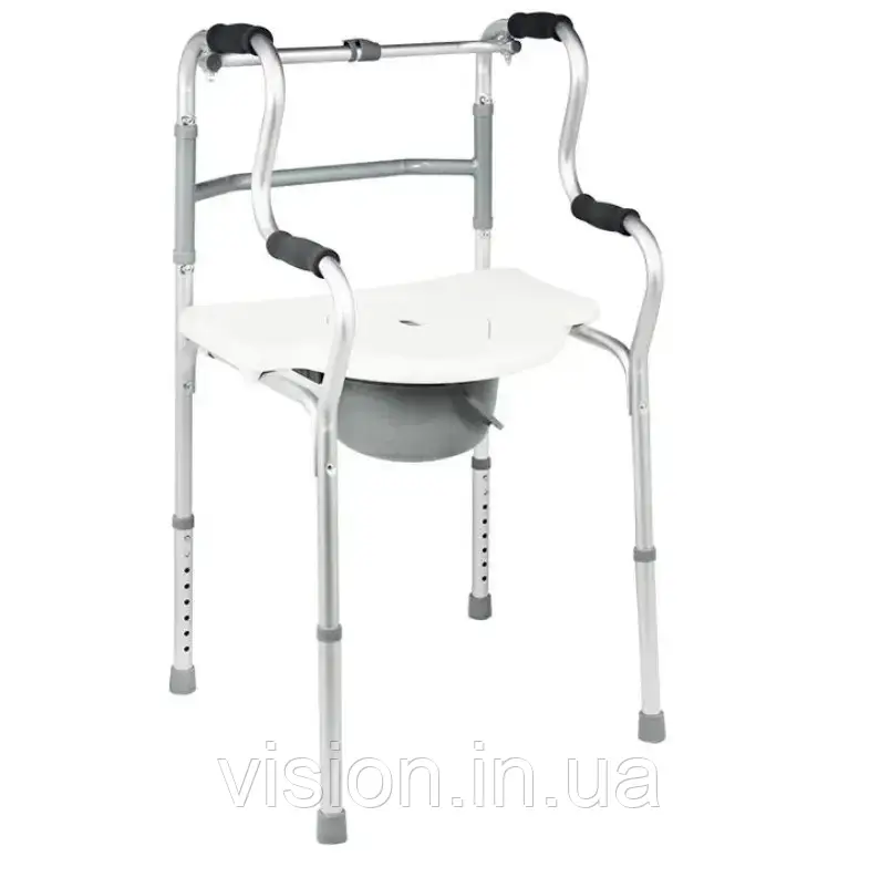 Крісло-туалет та ходунки 2 в 1 Ersamed FY9622L регулююче по висоті, складне, фото 1