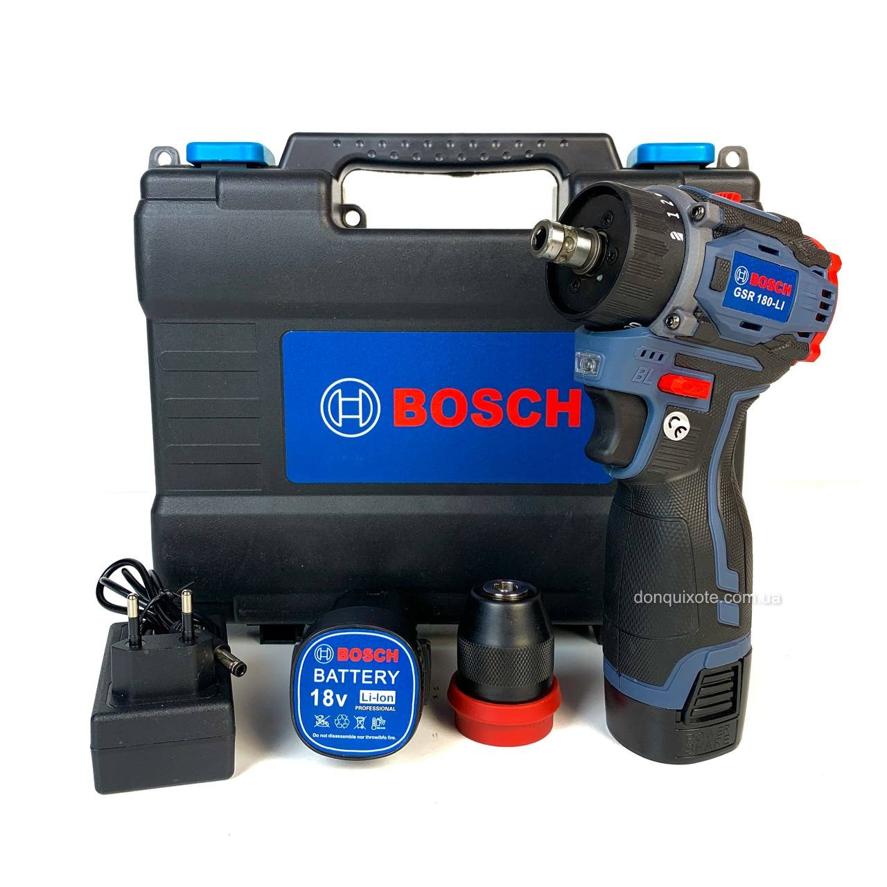 Акумуляторний шурупокрут Bosch GSR 180-LI 18 V, 2 h безщітковий зі знімним патроном
