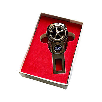 Заглушка – перехідник для ременів безпеки з логотипом Subaru, нікель