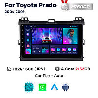 Штатна магнітола Toyota Land Cruiser Prado (J120) (2004-2009) M160 (2/32 Гб), HD (1024x600) GPS CarPlay
