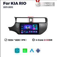 Штатная магнитола Kia Rio 3 (K2) (2011-2015) M160 (2/32 Гб), HD (1024x600) GPS CarPlay