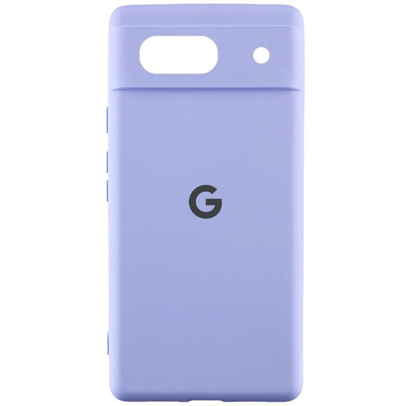 Чохол Silicone Cover Lakshmi Full Camera (AA) для Google Pixel 7a | Мікрофібра Бузковий / Dasheen, фото 1