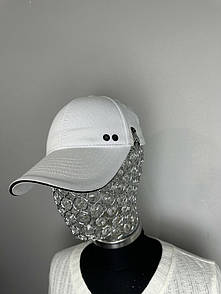 Бейсболка унісекс біла лейба кліпса орнамент Modna KAZKA MKKT9101-38-2