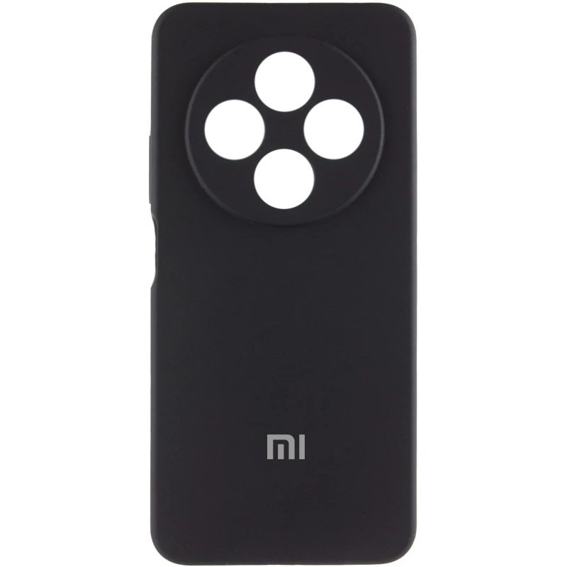 Чохол Silicone Cover Lakshmi Full Camera (AA) для Xiaomi Redmi 14C / Poco C75 | Мікрофібра Чорний / Black, фото 1