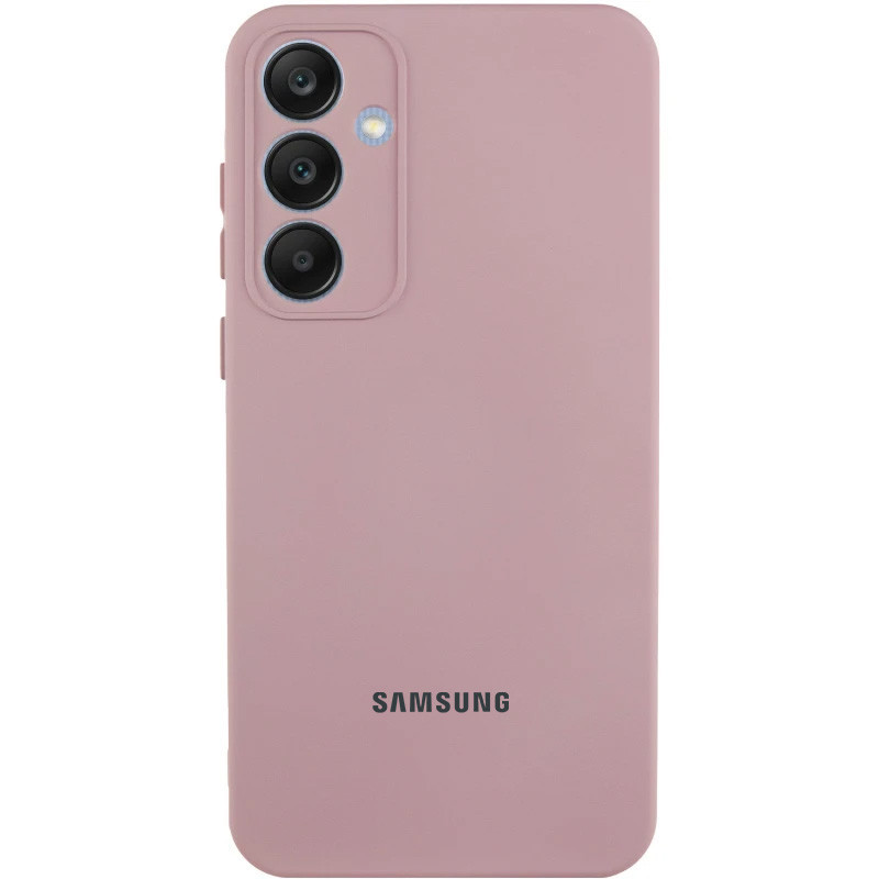 Чохол Silicone Cover Lakshmi Full Camera (AA) для Samsung Galaxy S25+ | Мікрофібра Рожевий / Pink Sand