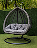 Підвісне крісло-гойдалка Дабл смугастий Преміум — подвійний кокон для двох, для саду, тераси та дому, фото 9