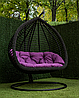 Підвісне крісло-гойдалка Дабл смугастий Преміум — подвійний кокон для двох, для саду, тераси та дому, фото 10