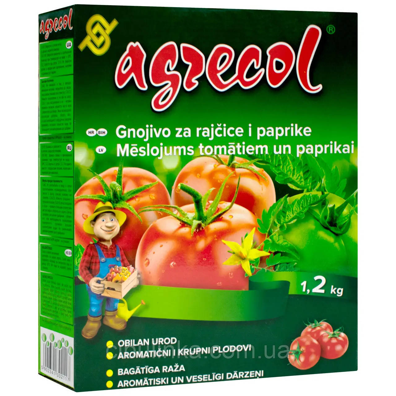 Добриво Agrecol для томатів і перцю (NPK 10.8.22) 1,2 кг, фото 1