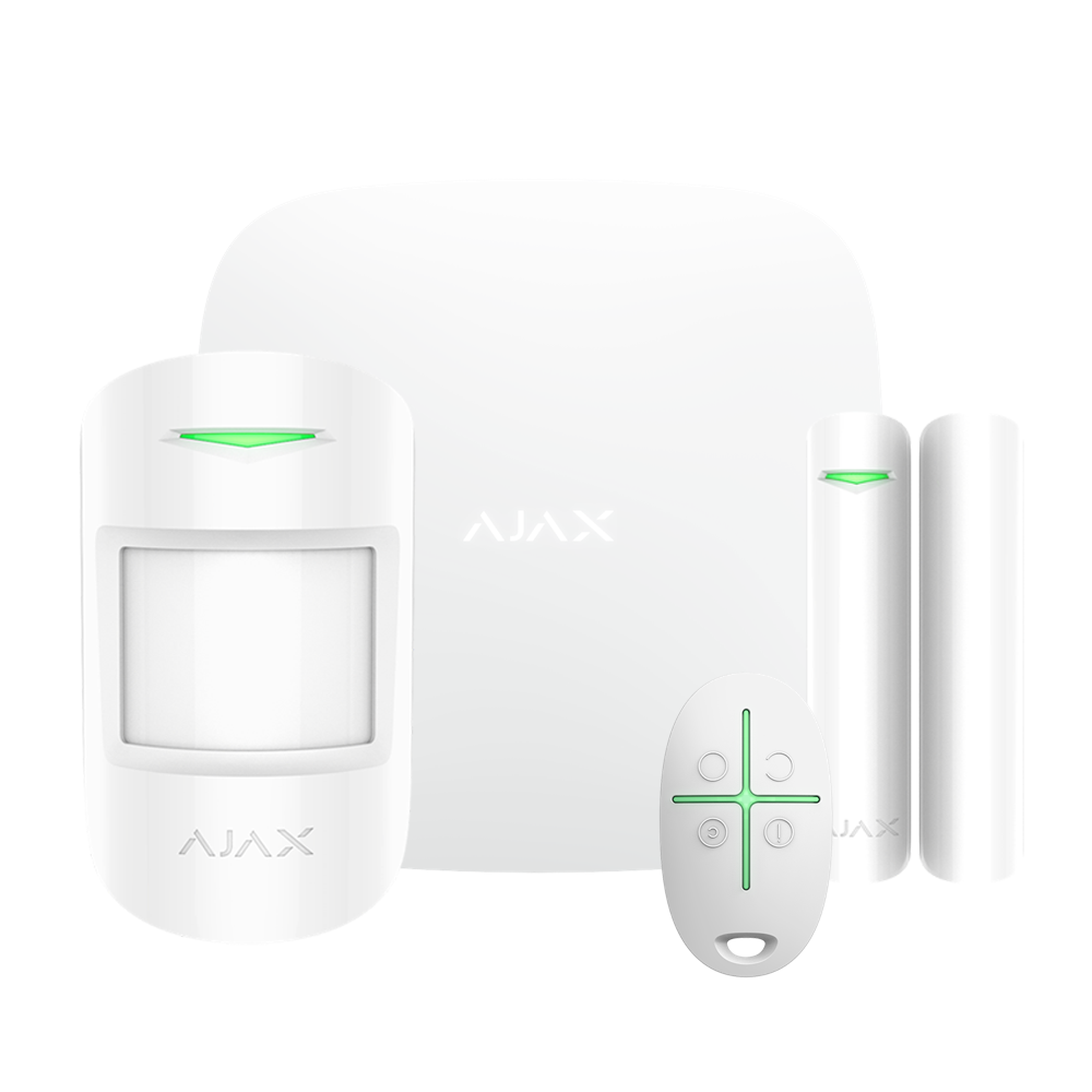 Бездротовий комплект сигналізації Ajax StarterKit White — базова система охорони: Hub, датчик руху, датчі